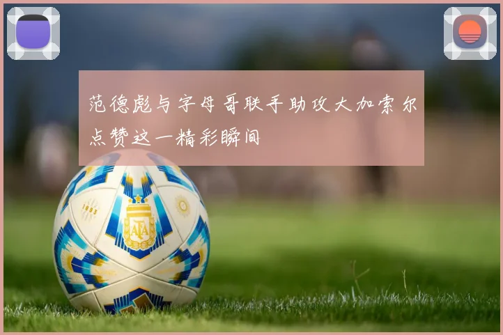 范德彪与字母哥联手助攻大加索尔点赞这一精彩瞬间
